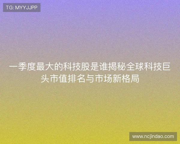 一季度最大的科技股是谁揭秘全球科技巨头市值排名与市场新格局 一季度最大的科技股是谁揭秘全球科技巨头市值排名与市场新格局